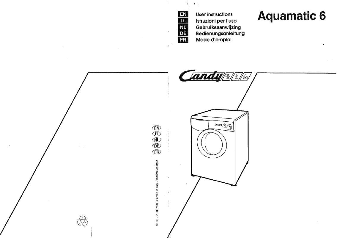 Notice CANDY AQUAMATIC 6 - Trouver une solution à un problème CANDY ...